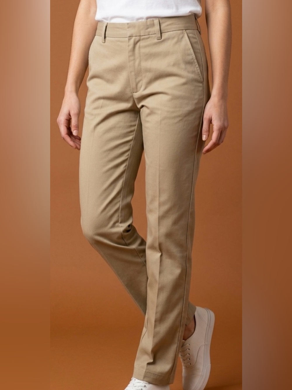 Armani Exchange Straight-Leg Women’s Chinos in Tan